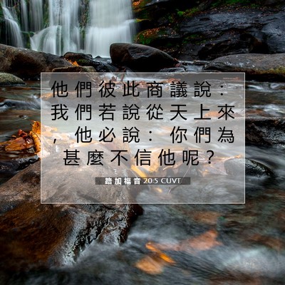 Picture 07 - 路 加 福 音 20:5 CUVT - 他 們 彼 此 商 議 說 ： 我 們 若 說 - Bible Verse Picture