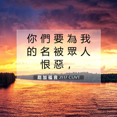 Picture 07 - 路 加 福 音 21:17 CUVT - 你 們 要 為 我 的 名 被 眾 人 恨 惡 - Bible Verse Picture
