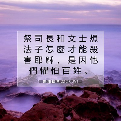 Picture 07 - 路 加 福 音 22:2 CUVT - 祭 司 長 和 文 士 想 法 子 怎 麼 才 - Bible Verse Picture