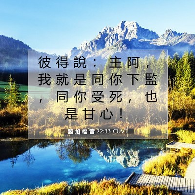 Picture 07 - 路 加 福 音 22:33 CUVT - 彼 得 說 ： 主 阿 ， 我 就 是 同 你 - Bible Verse Picture