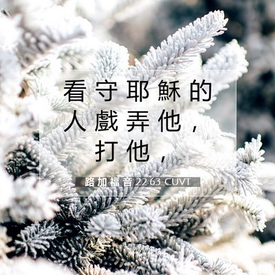 Picture 07 - 路 加 福 音 22:63 CUVT - 看 守 耶 穌 的 人 戲 弄 他 ， 打 他 - Bible Verse Picture