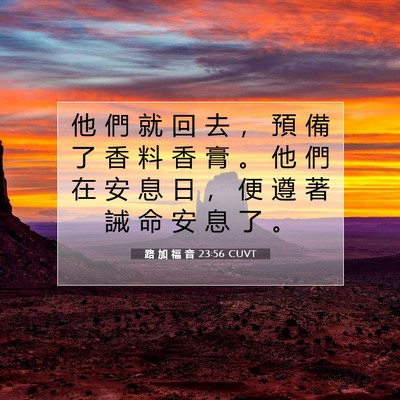Picture 07 - 路 加 福 音 23:56 CUVT - 他 們 就 回 去 ， 預 備 了 香 料 香 - Bible Verse Picture
