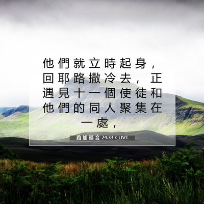 Picture 07 - 路 加 福 音 24:33 CUVT - 他 們 就 立 時 起 身 ， 回 耶 路 撒 - Bible Verse Picture