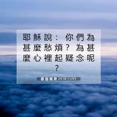 Picture 07 - 路 加 福 音 24:38 CUVT - 耶 穌 說 ： 你 們 為 甚 麼 愁 煩 ？ - Bible Verse Picture
