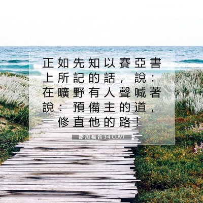 Picture 07 - 路 加 福 音 3:4 CUVT - 正 如 先 知 以 賽 亞 書 上 所 記 的 - Bible Verse Picture
