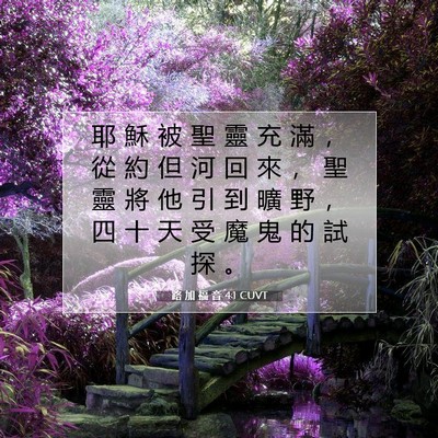 Picture 07 - 路 加 福 音 4:1 CUVT - 耶 穌 被 聖 靈 充 滿 ， 從 約 但 河 - Bible Verse Picture