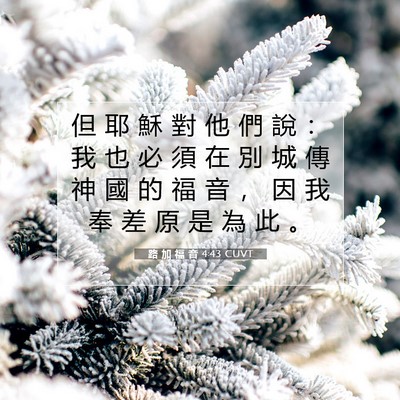 Picture 07 - 路 加 福 音 4:43 CUVT - 但 耶 穌 對 他 們 說 ： 我 也 必 須 - Bible Verse Picture