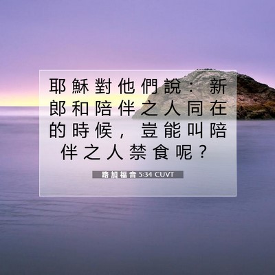 Picture 07 - 路 加 福 音 5:34 CUVT - 耶 穌 對 他 們 說 ： 新 郎 和 陪 伴 - Bible Verse Picture