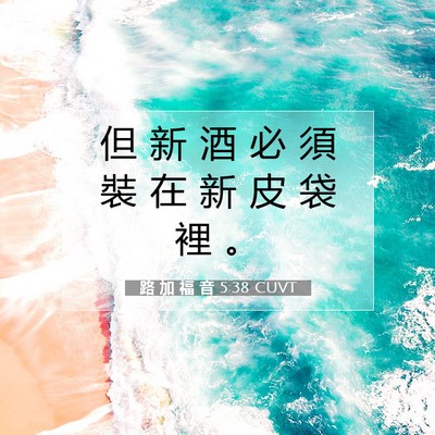 Picture 07 - 路 加 福 音 5:38 CUVT - 但 新 酒 必 須 裝 在 新 皮 袋 裡 - Bible Verse Picture