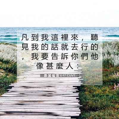 Picture 07 - 路 加 福 音 6:47 CUVT - 凡 到 我 這 裡 來 ， 聽 見 我 的 話 - Bible Verse Picture