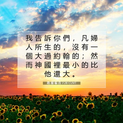 Picture 07 - 路 加 福 音 7:28 CUVT - 我 告 訴 你 們 ， 凡 婦 人 所 生 的 - Bible Verse Picture
