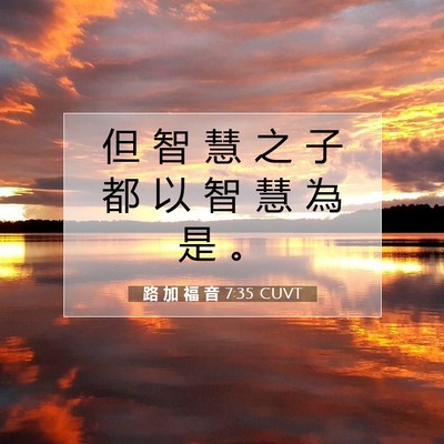 Picture 07 - 路 加 福 音 7:35 CUVT - 但 智 慧 之 子 都 以 智 慧 為 是 - Bible Verse Picture