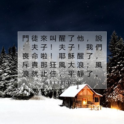 Picture 07 - 路 加 福 音 8:24 CUVT - 門 徒 來 叫 醒 了 他 ， 說 ： 夫 子 - Bible Verse Picture