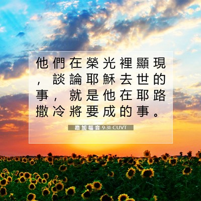 Picture 07 - 路 加 福 音 9:31 CUVT - 他 們 在 榮 光 裡 顯 現 ， 談 論 耶 - Bible Verse Picture