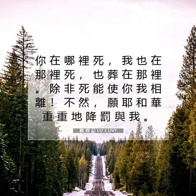 Picture 07 - 路 得 記 1:17 CUVT - 你 在 哪 裡 死 ， 我 也 在 那 裡 死 - Bible Verse Picture