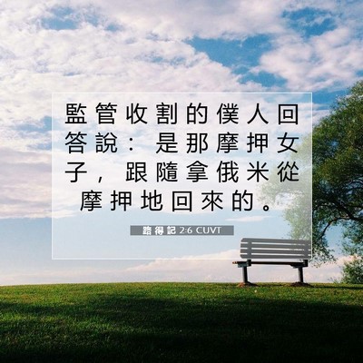 Picture 07 - 路 得 記 2:6 CUVT - 監 管 收 割 的 僕 人 回 答 說 ： 是 - Bible Verse Picture