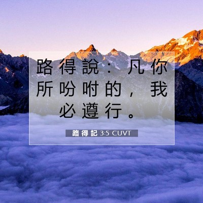 Picture 07 - 路 得 記 3:5 CUVT - 路 得 說 ： 凡 你 所 吩 咐 的 ， 我 - Bible Verse Picture