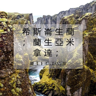 Picture 07 - 路 得 記 4:19 CUVT - 希 斯 崙 生 蘭 ； 蘭 生 亞 米 拿 達 - Bible Verse Picture