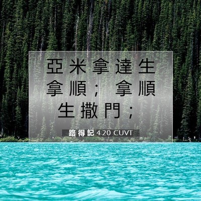Picture 07 - 路 得 記 4:20 CUVT - 亞 米 拿 達 生 拿 順 ； 拿 順 生 撒 - Bible Verse Picture