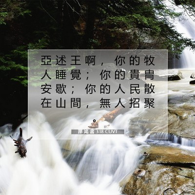 Picture 07 - 那 鴻 書 3:18 CUVT - 亞 述 王 啊 ， 你 的 牧 人 睡 覺 ； - Bible Verse Picture