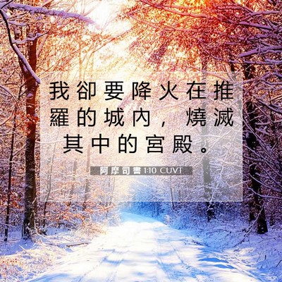 Picture 07 - 阿 摩 司 書 1:10 CUVT - 我 卻 要 降 火 在 推 羅 的 城 內 ， - Bible Verse Picture