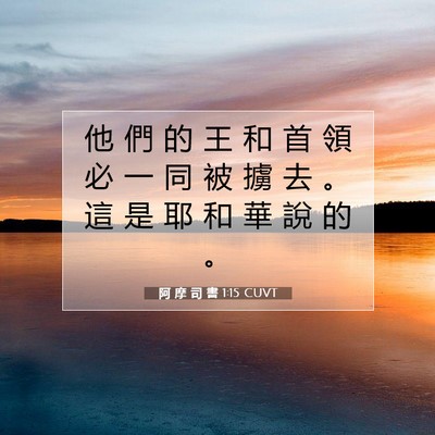 Picture 07 - 阿 摩 司 書 1:15 CUVT - 他 們 的 王 和 首 領 必 一 同 被 擄 - Bible Verse Picture