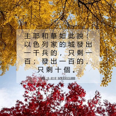 Picture 07 - 阿 摩 司 書 5:3 CUVT - 主 耶 和 華 如 此 說 ： 以 色 列 家 - Bible Verse Picture