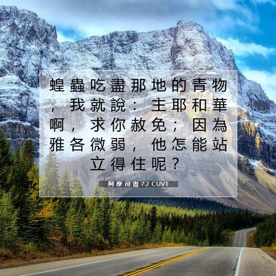 Picture 07 - 阿 摩 司 書 7:2 CUVT - 蝗 蟲 吃 盡 那 地 的 青 物 ， 我 就 - Bible Verse Picture