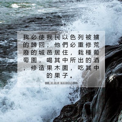 Picture 07 - 阿 摩 司 書 9:14 CUVT - 我 必 使 我 民 以 色 列 被 擄 的 歸 - Bible Verse Picture