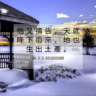 Picture 07 - 雅 各 書 5:18 CUVT - 他 又 禱 告 ， 天 就 降 下 雨 來 ， - Bible Verse Picture