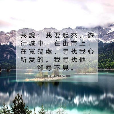 Picture 07 - 雅 歌 3:2 CUVT - 我 說 ： 我 要 起 來 ， 遊 行 城 中 - Bible Verse Picture