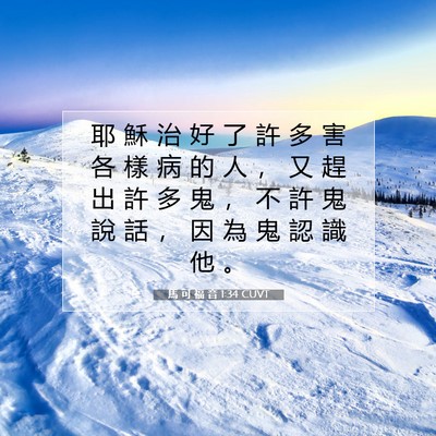 Picture 07 - 馬 可 福 音 1:34 CUVT - 耶 穌 治 好 了 許 多 害 各 樣 病 的 - Bible Verse Picture