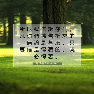 Picture 07 - 馬 可 福 音 11:24 CUVT - 所 以 我 告 訴 你 們 ， 凡 你 們 禱 - Bible Verse Picture