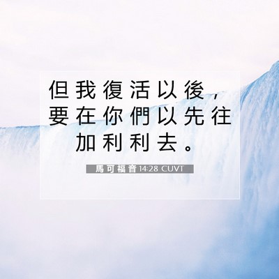 Picture 07 - 馬 可 福 音 14:28 CUVT - 但 我 復 活 以 後 ， 要 在 你 們 以 - Bible Verse Picture