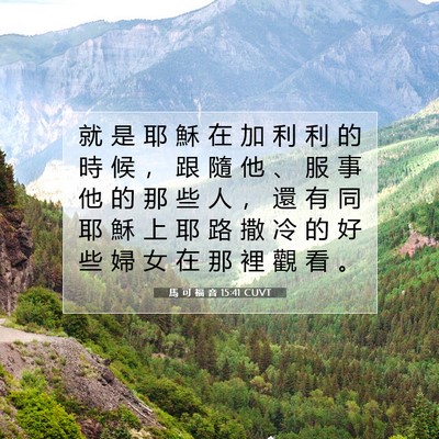 Picture 07 - 馬 可 福 音 15:41 CUVT - 就 是 耶 穌 在 加 利 利 的 時 候 ， - Bible Verse Picture