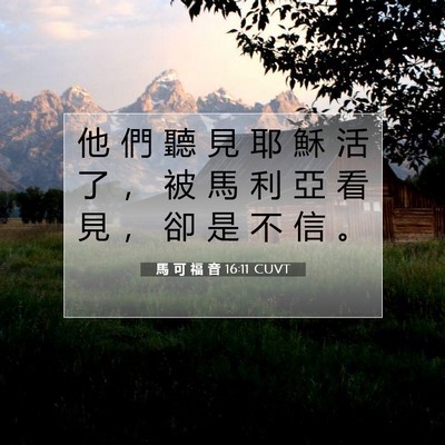 Picture 07 - 馬 可 福 音 16:11 CUVT - 他 們 聽 見 耶 穌 活 了 ， 被 馬 利 - Bible Verse Picture