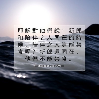 Picture 07 - 馬 可 福 音 2:19 CUVT - 耶 穌 對 他 們 說 ： 新 郎 和 陪 伴 - Bible Verse Picture