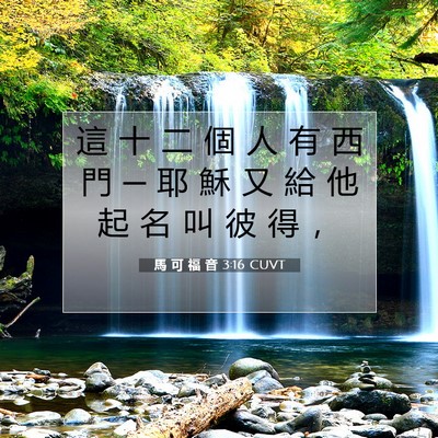 Picture 07 - 馬 可 福 音 3:16 CUVT - 這 十 二 個 人 有 西 門 ─ 耶 穌 又 - Bible Verse Picture