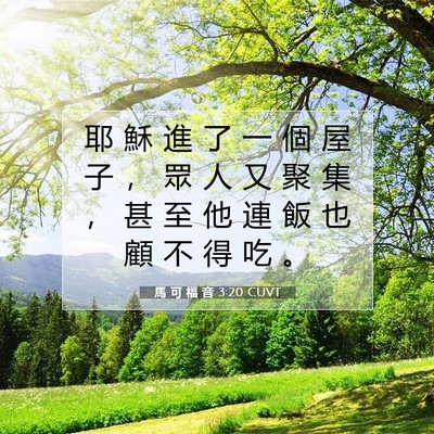 Picture 07 - 馬 可 福 音 3:20 CUVT - 耶 穌 進 了 一 個 屋 子 ， 眾 人 又 - Bible Verse Picture