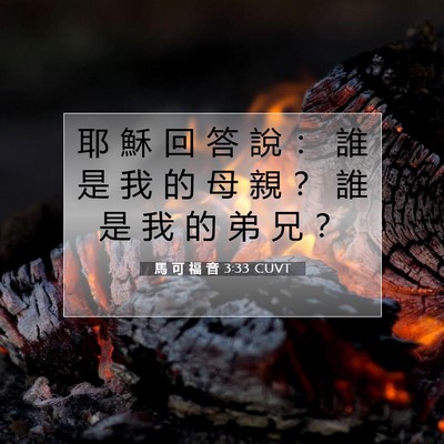Picture 07 - 馬 可 福 音 3:33 CUVT - 耶 穌 回 答 說 ： 誰 是 我 的 母 親 - Bible Verse Picture
