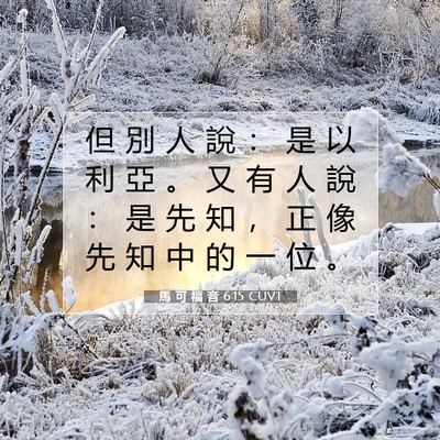 Picture 07 - 馬 可 福 音 6:15 CUVT - 但 別 人 說 ： 是 以 利 亞 。 又 有 - Bible Verse Picture