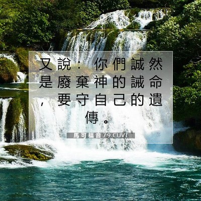 Picture 07 - 馬 可 福 音 7:9 CUVT - 又 說 ： 你 們 誠 然 是 廢 棄 神 的 - Bible Verse Picture