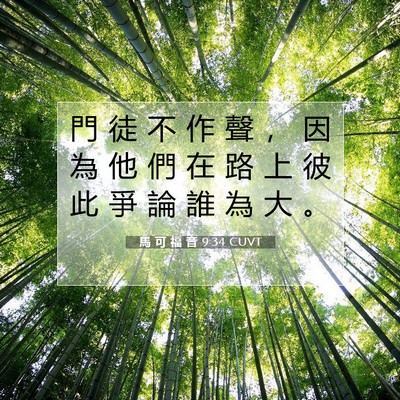 Picture 07 - 馬 可 福 音 9:34 CUVT - 門 徒 不 作 聲 ， 因 為 他 們 在 路 - Bible Verse Picture