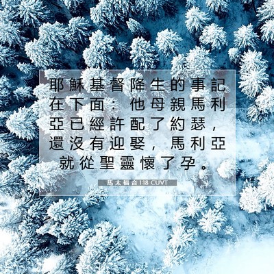 Picture 07 - 馬 太 福 音 1:18 CUVT - 耶 穌 基 督 降 生 的 事 記 在 下 面 - Bible Verse Picture