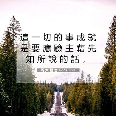 Picture 07 - 馬 太 福 音 1:22 CUVT - 這 一 切 的 事 成 就 是 要 應 驗 主 - Bible Verse Picture