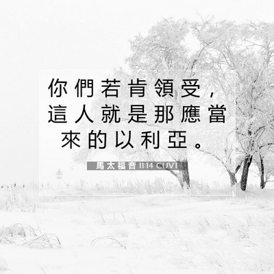 Picture 07 - 馬 太 福 音 11:14 CUVT - 你 們 若 肯 領 受 ， 這 人 就 是 那 - Bible Verse Picture