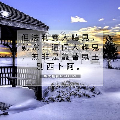Picture 07 - 馬 太 福 音 12:24 CUVT - 但 法 利 賽 人 聽 見 ， 就 說 ： 這 - Bible Verse Picture