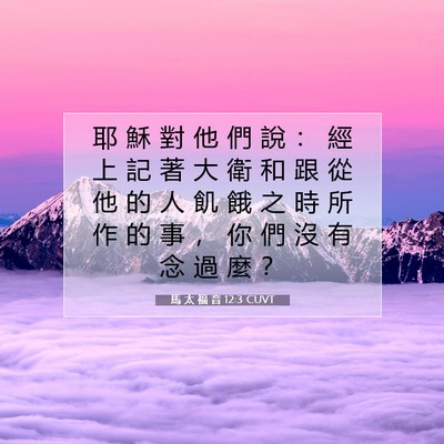 Picture 07 - 馬 太 福 音 12:3 CUVT - 耶 穌 對 他 們 說 ： 經 上 記 著 大 - Bible Verse Picture