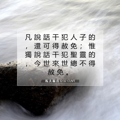 Picture 07 - 馬 太 福 音 12:32 CUVT - 凡 說 話 干 犯 人 子 的 ， 還 可 得 - Bible Verse Picture
