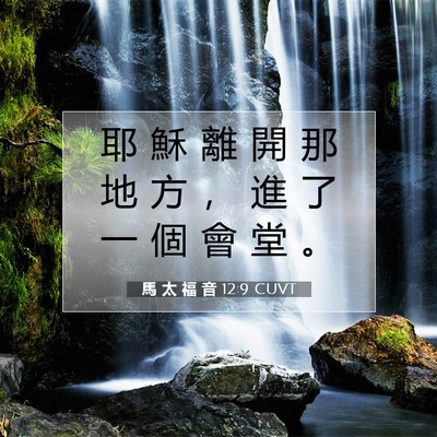 Picture 07 - 馬 太 福 音 12:9 CUVT - 耶 穌 離 開 那 地 方 ， 進 了 一 個 - Bible Verse Picture